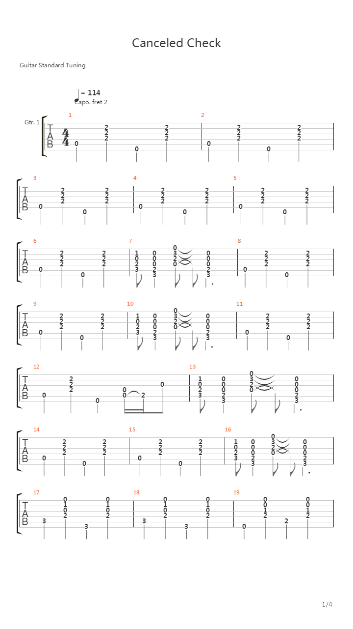 Canceled Check吉他谱