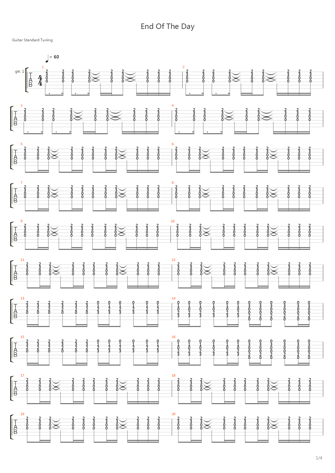 End Of The Day吉他谱