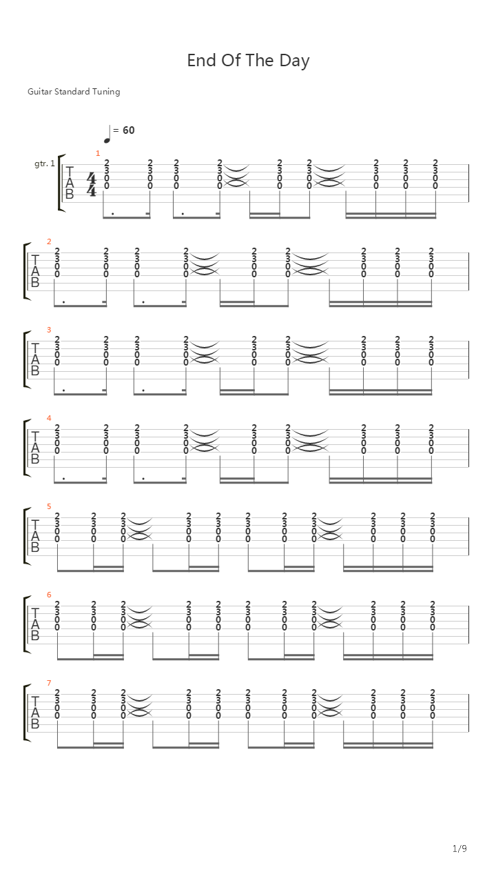 End Of The Day吉他谱