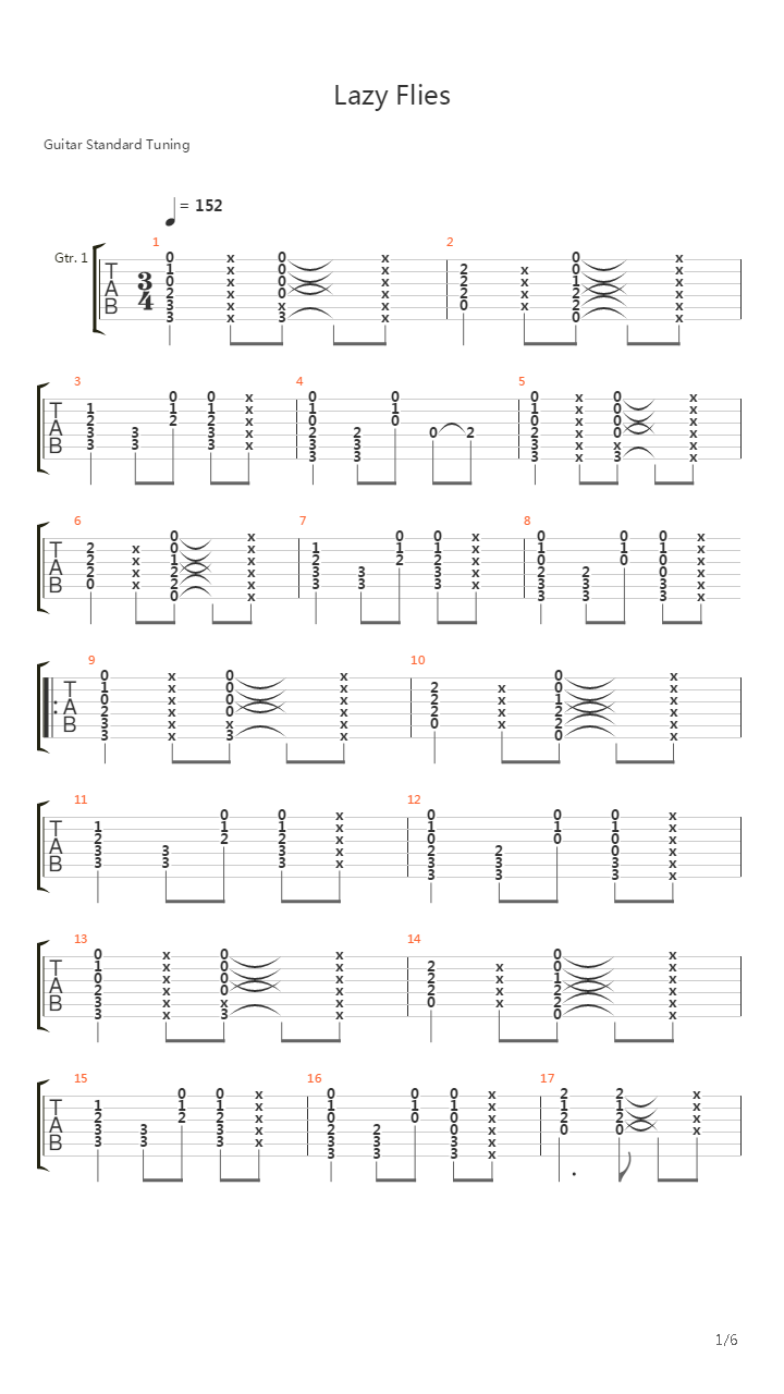 Lazy Flies吉他谱