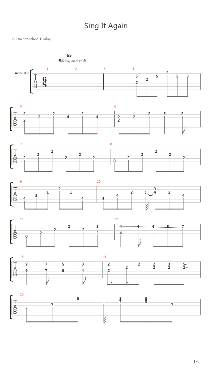 Sing It Again吉他谱