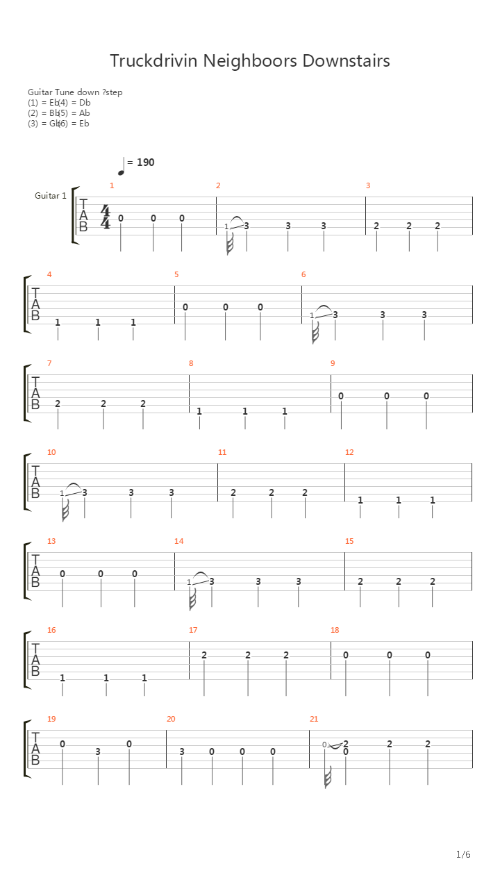 Truckdrivin' Neighbors Downstairs (Yellow Sweat)吉他谱