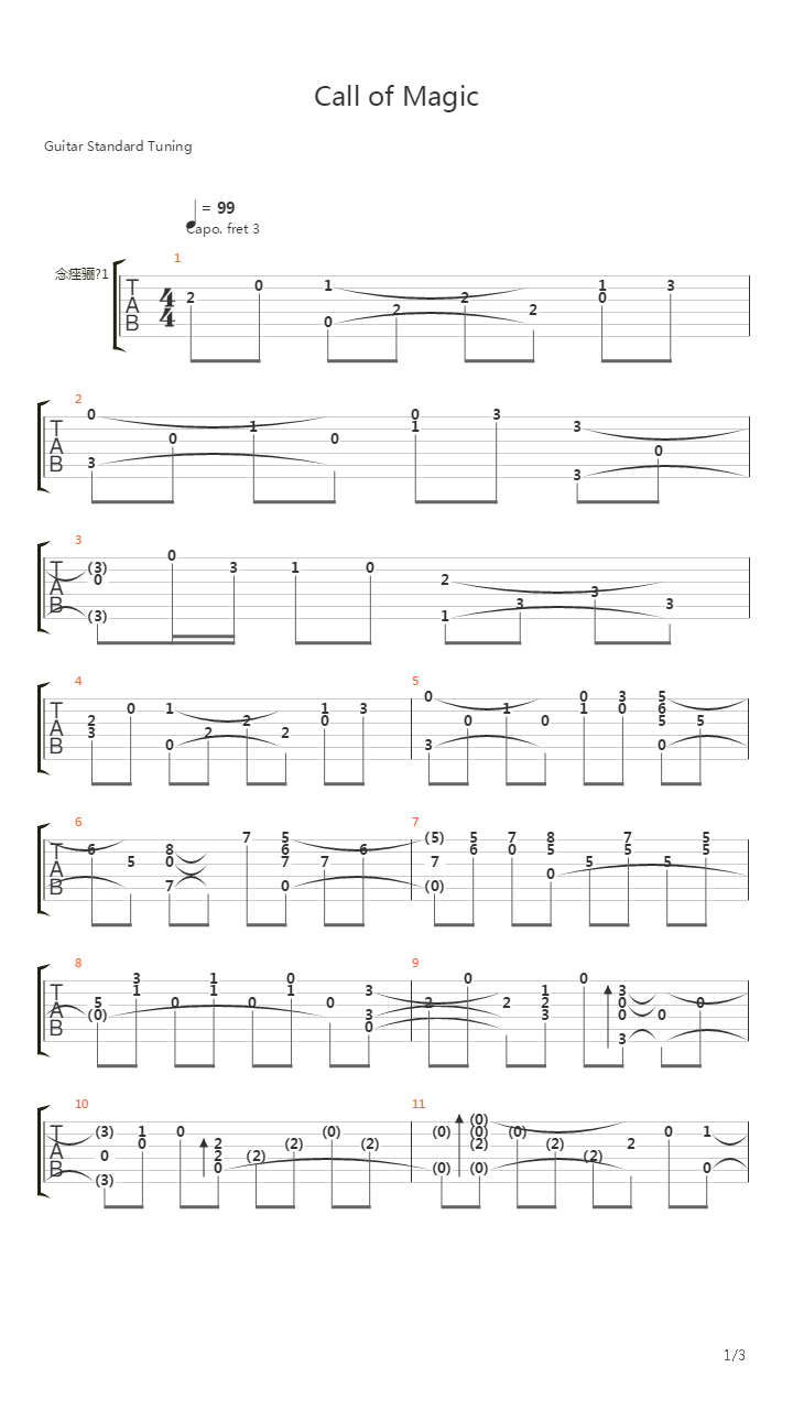 Call of Magic吉他谱