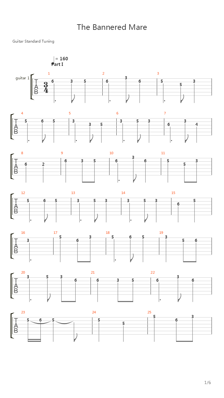 The Bannered Mare吉他谱