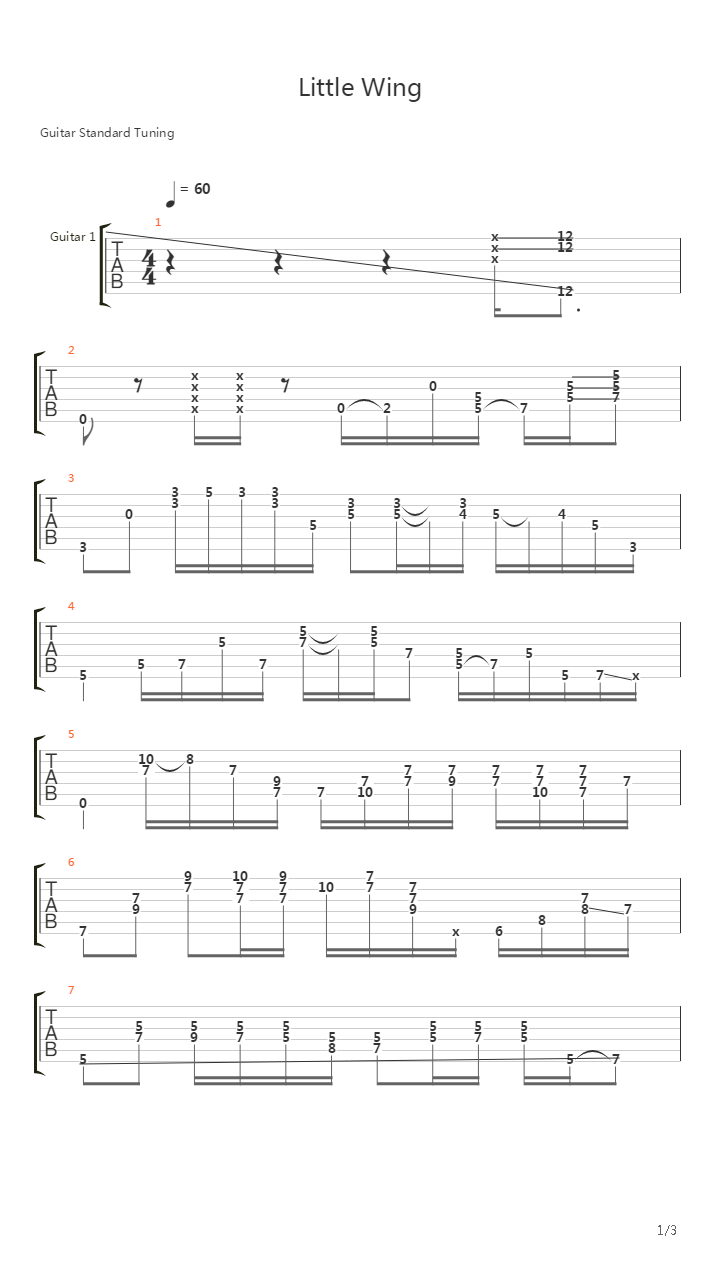 Little Wing吉他谱