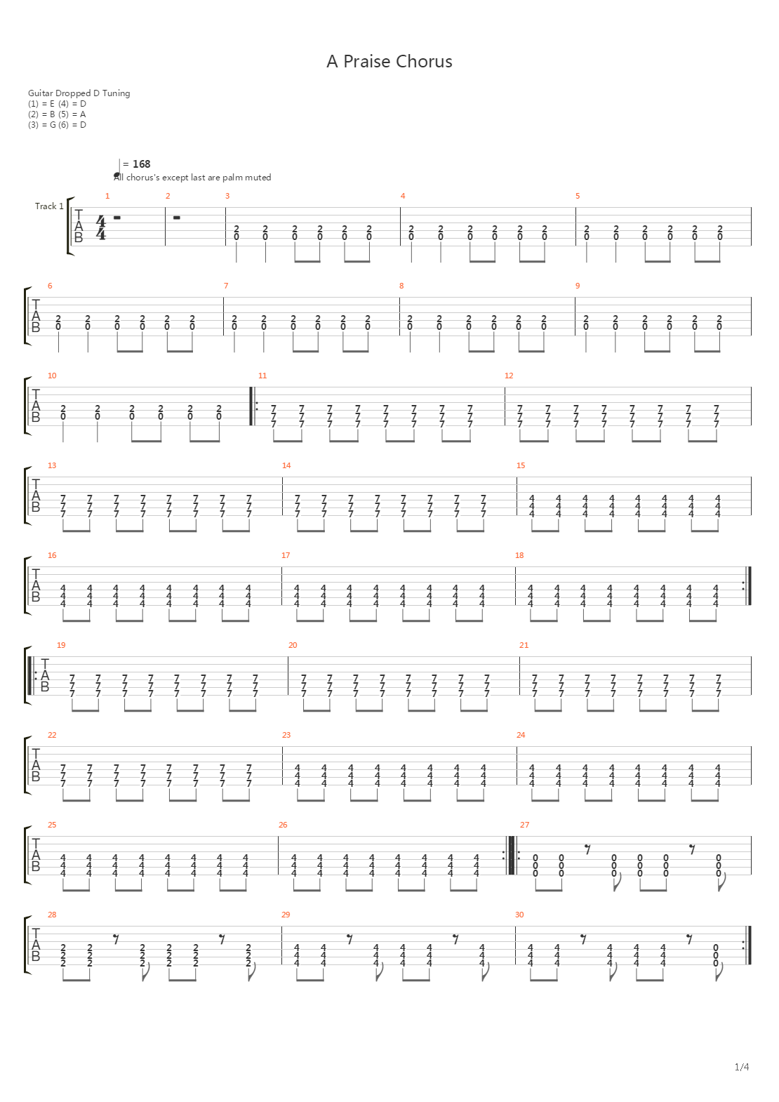 A Praise Chorus吉他谱