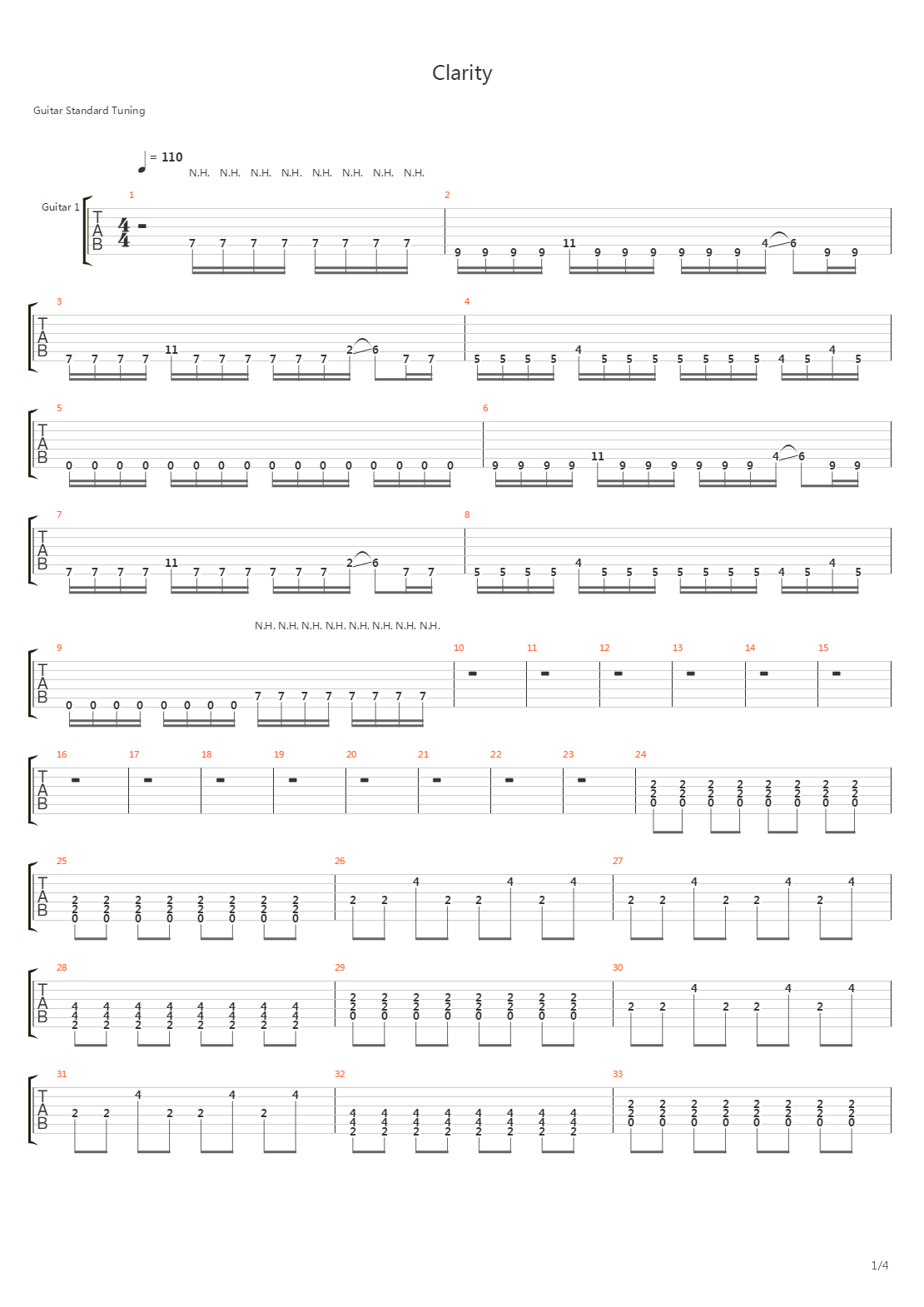Clarity吉他谱