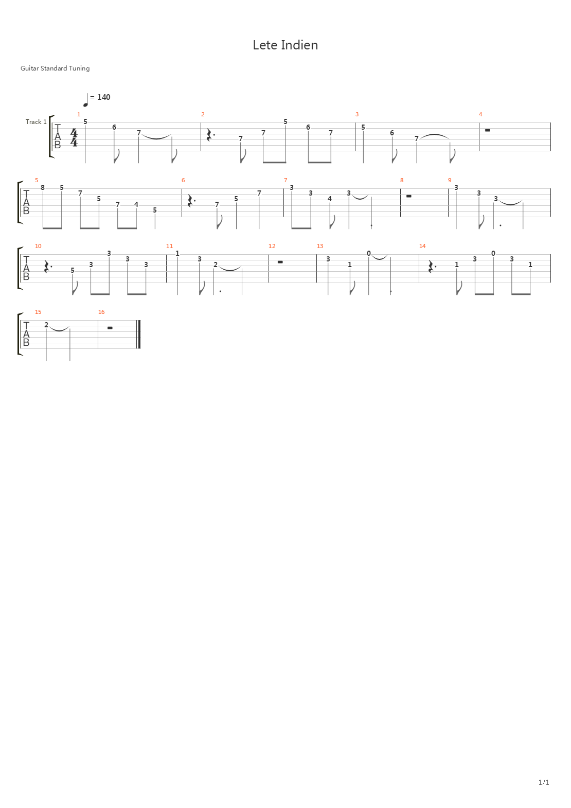 Lete Indien吉他谱