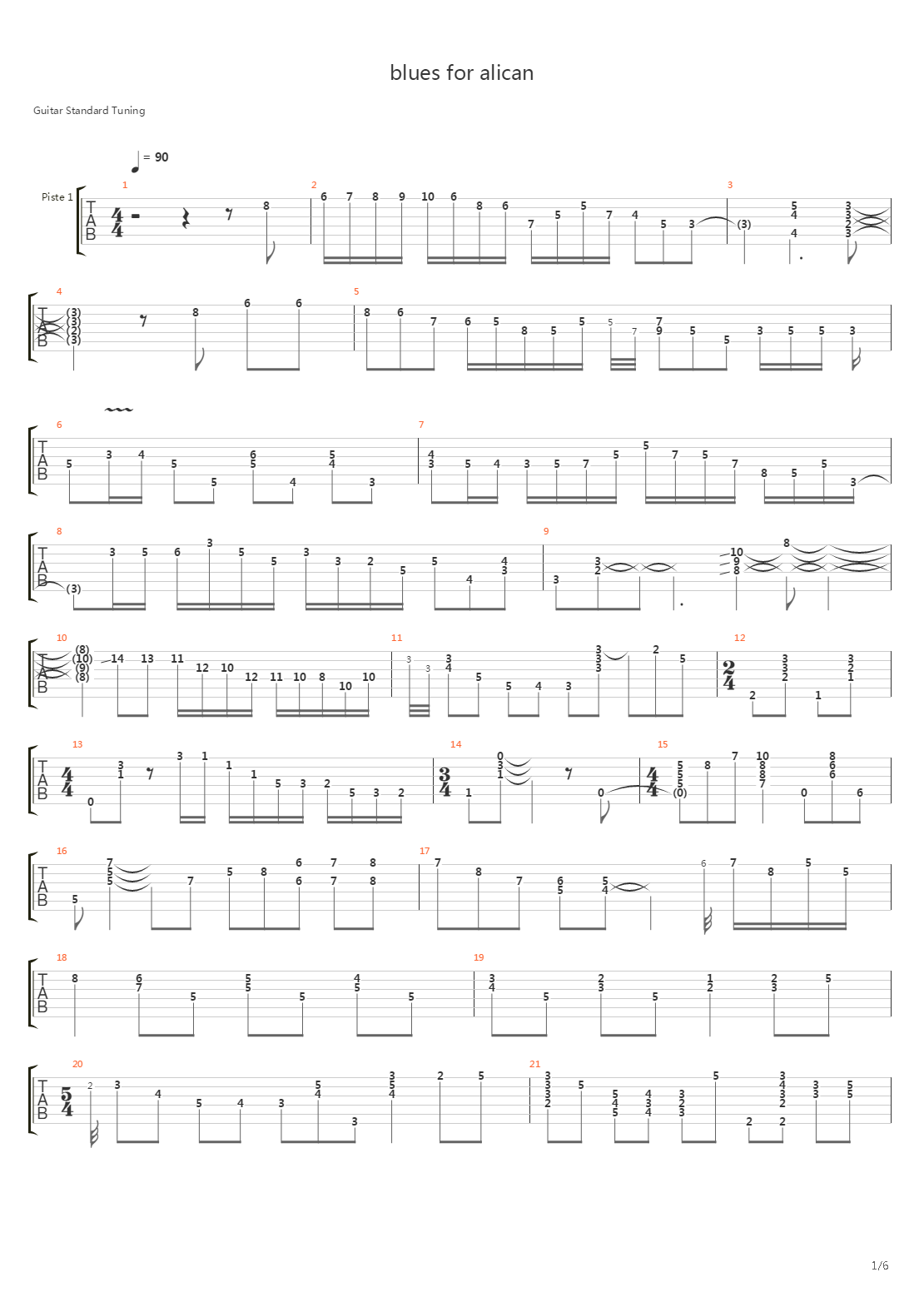 Blues For Alican吉他谱
