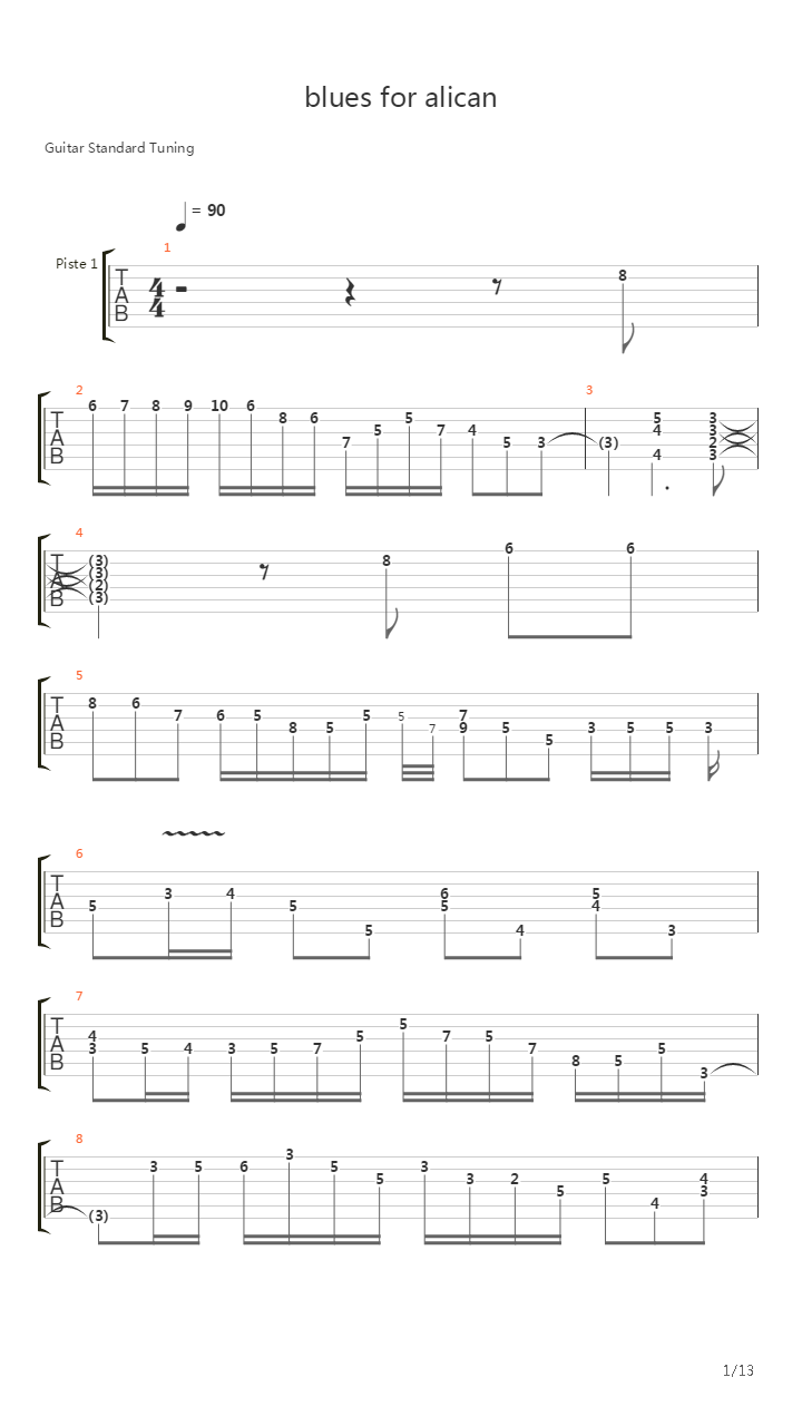Blues For Alican吉他谱