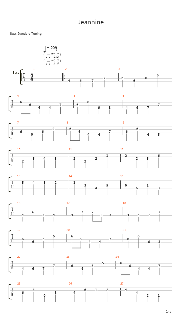 Jeannine吉他谱
