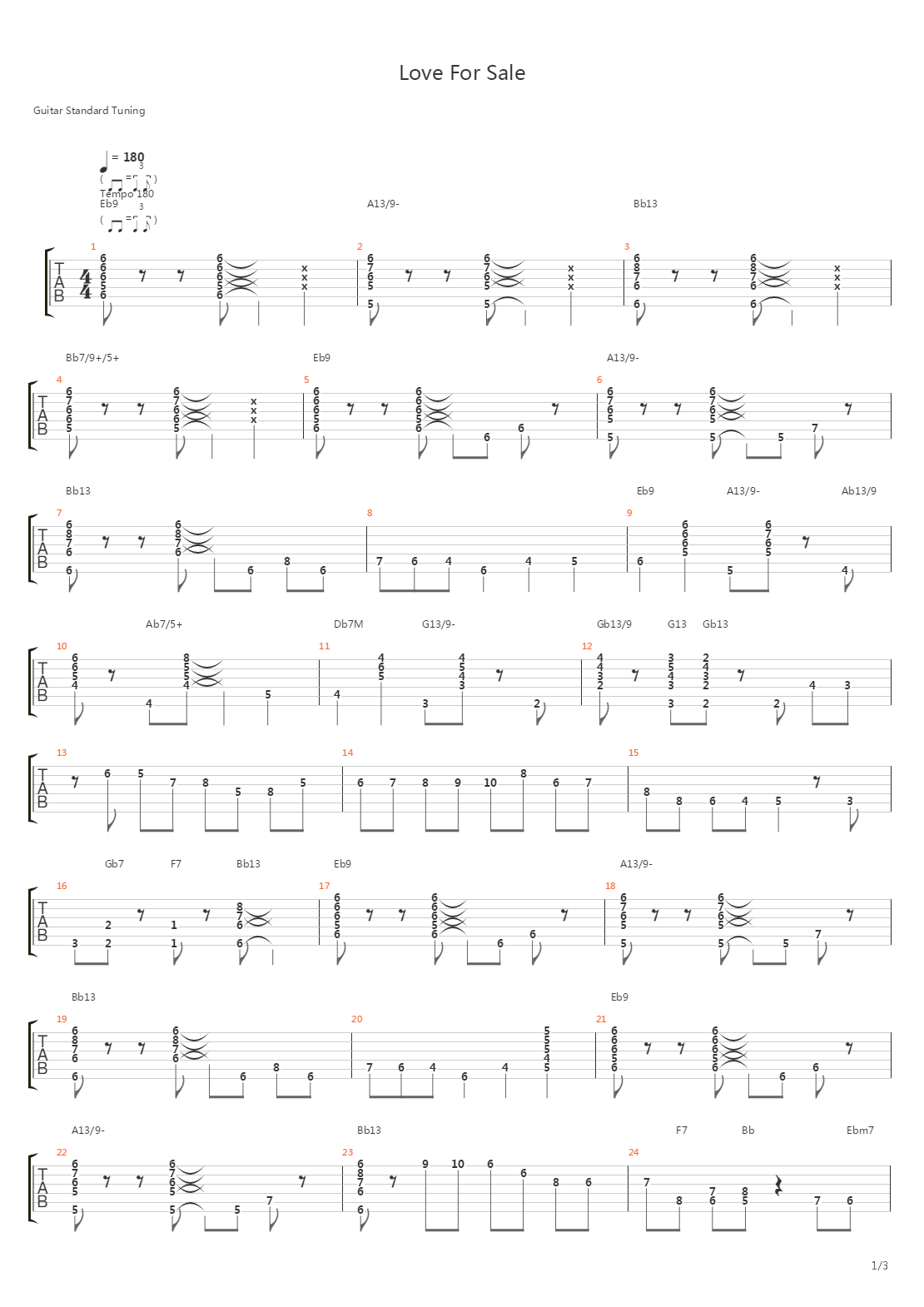 Love For Sale吉他谱