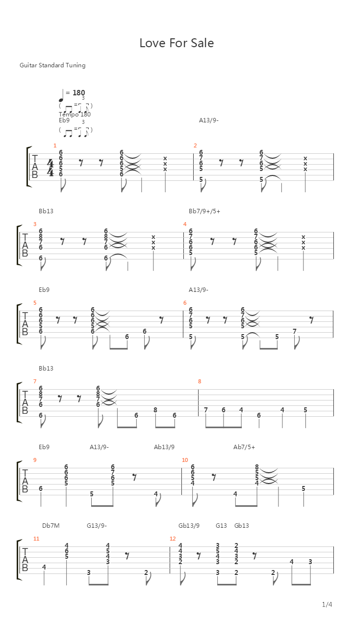 Love For Sale吉他谱