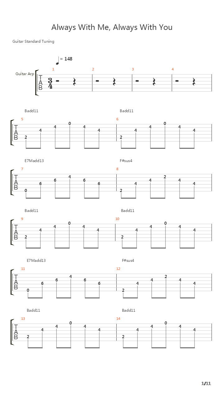 Always With Me, Always With You吉他谱
