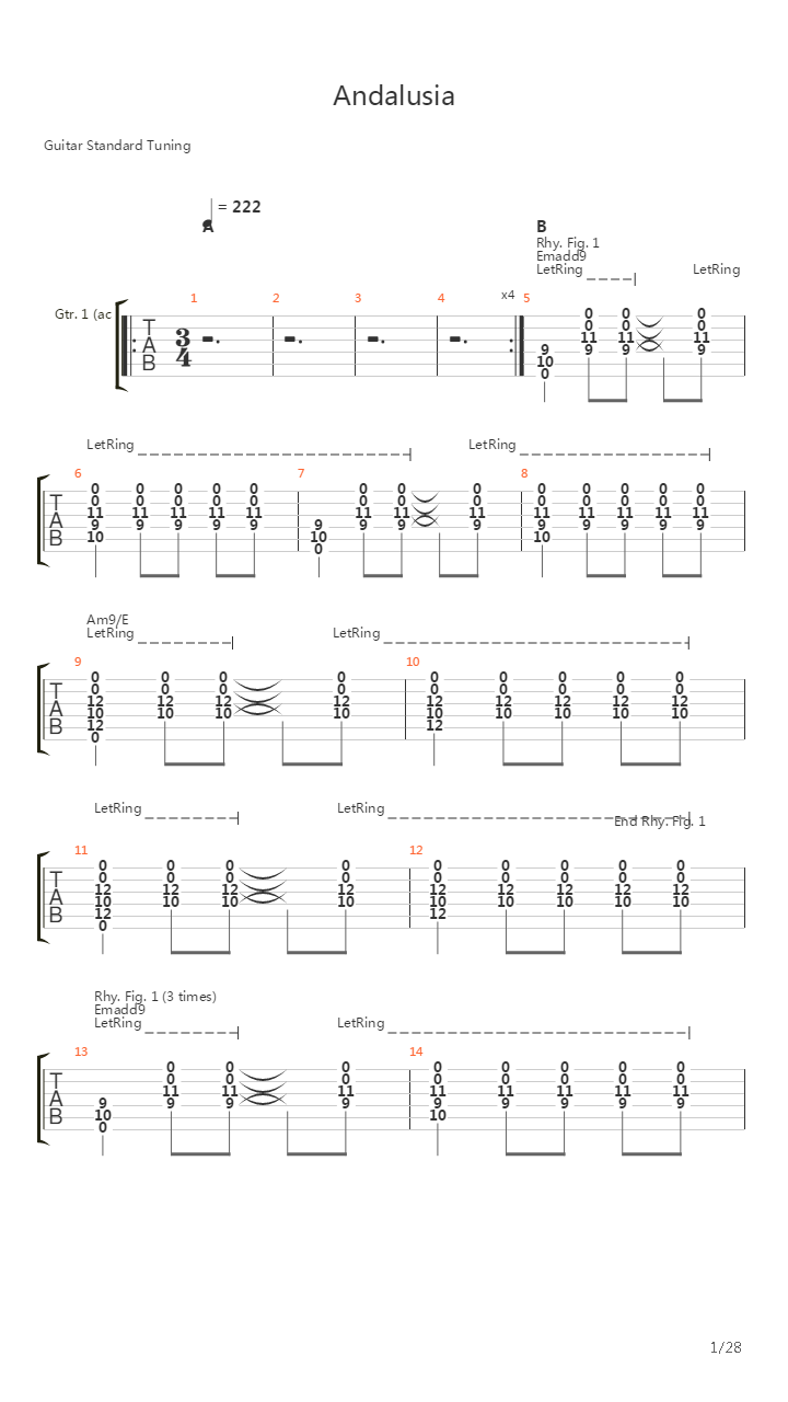 Andalusia吉他谱