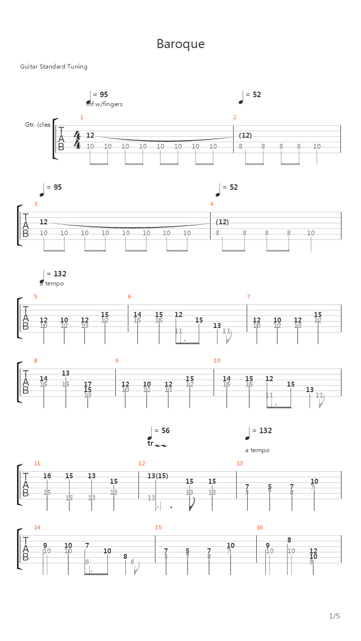 Baroque吉他谱