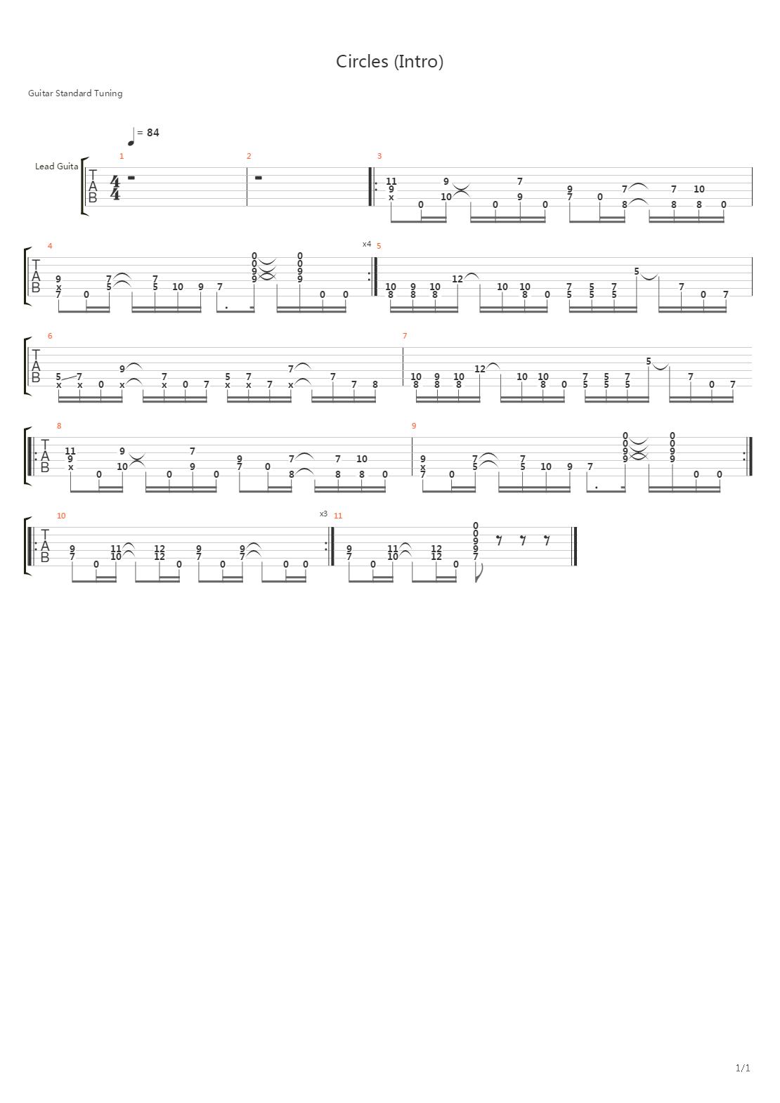 Circles (Intro)吉他谱