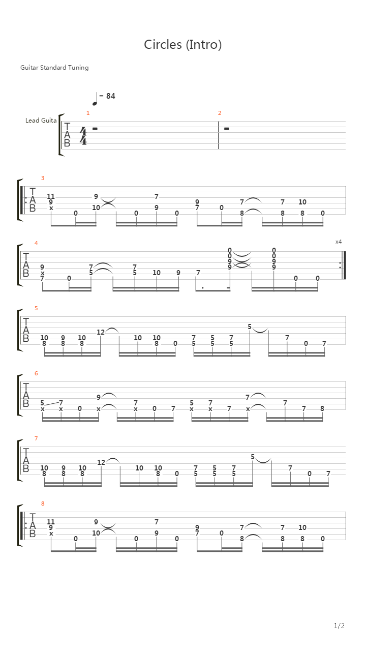 Circles (Intro)吉他谱