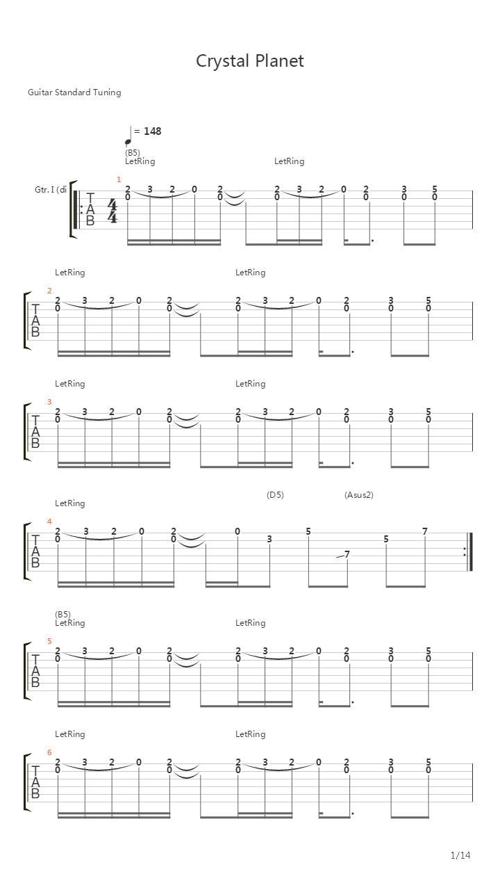 Crystal Planet吉他谱