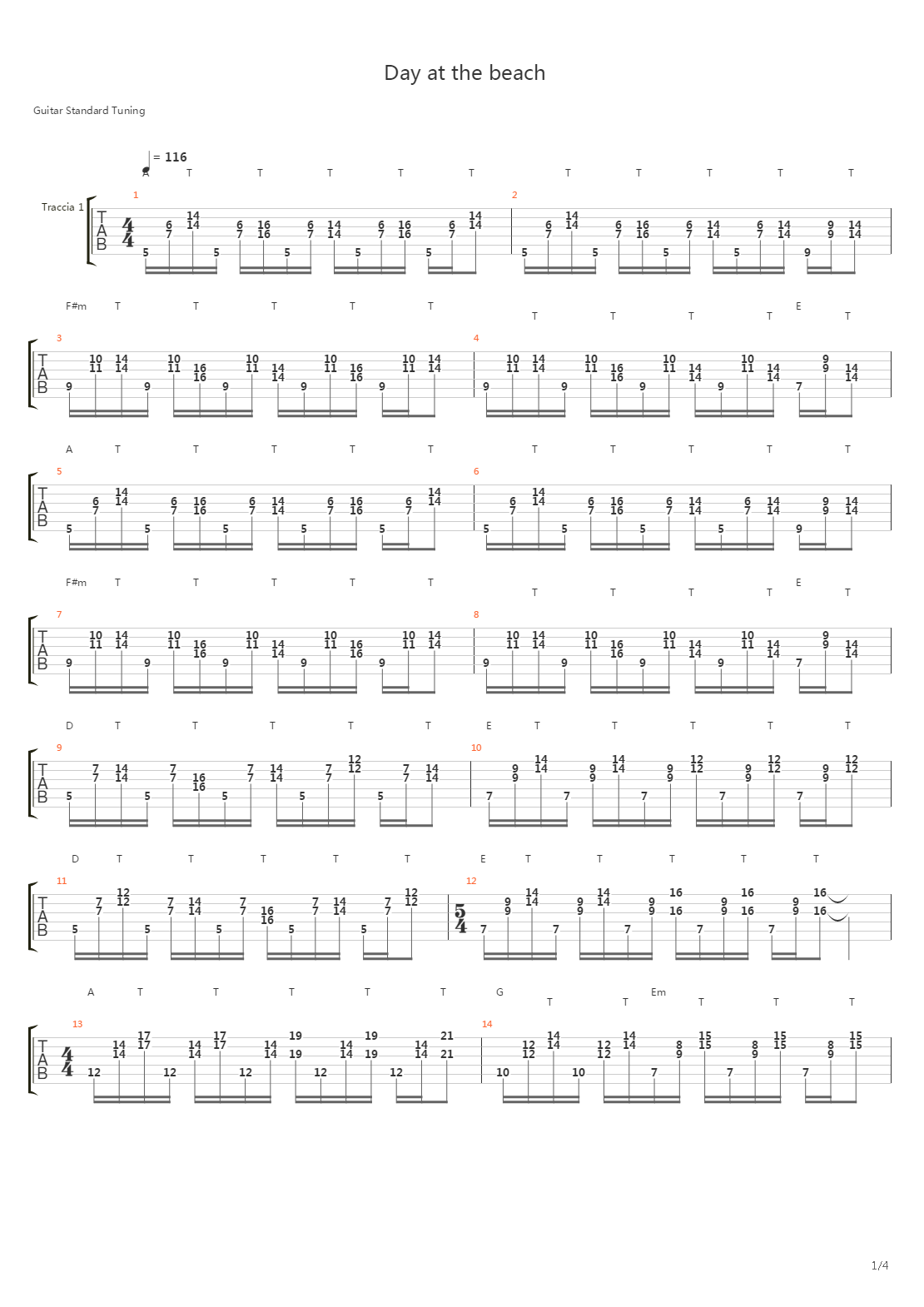 Day At The Beach吉他谱
