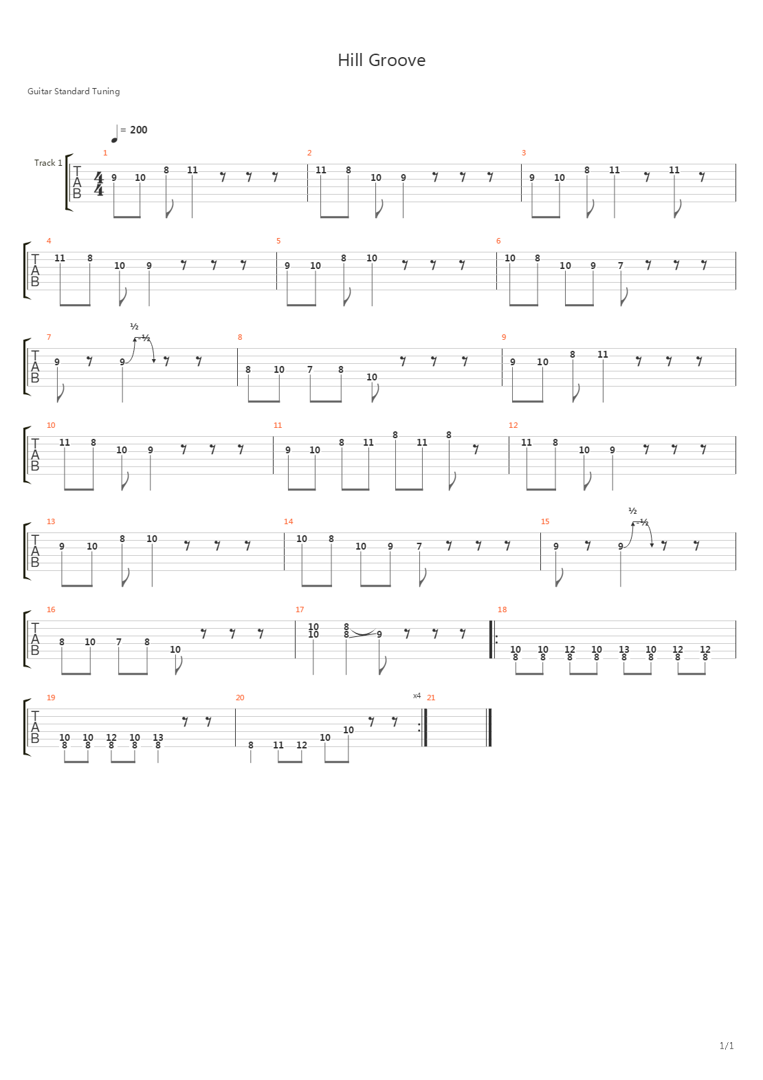 Hill Groove吉他谱