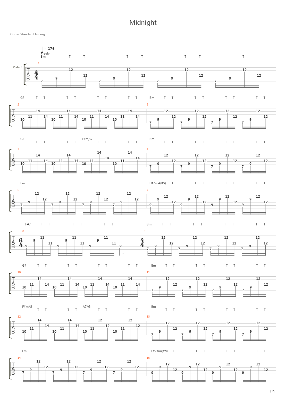 Midnight吉他谱