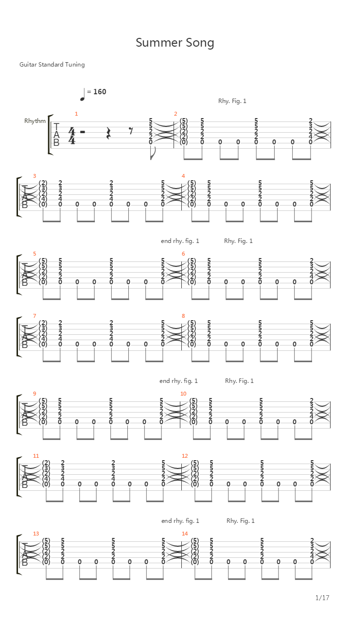 Summer Song吉他谱