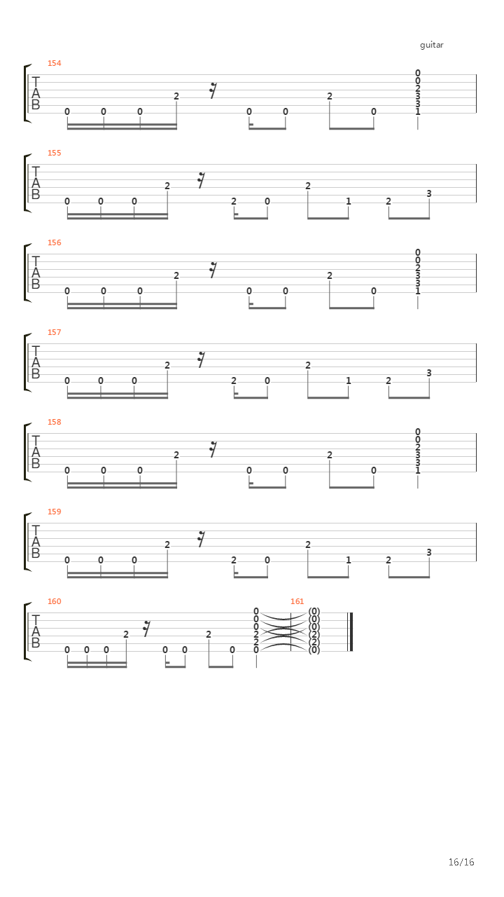 War吉他谱