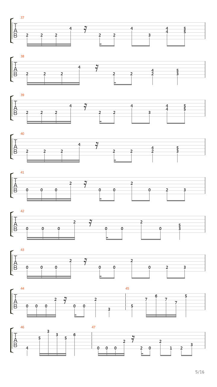 War吉他谱