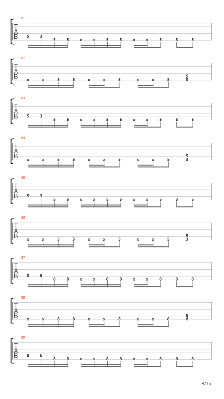 War吉他谱