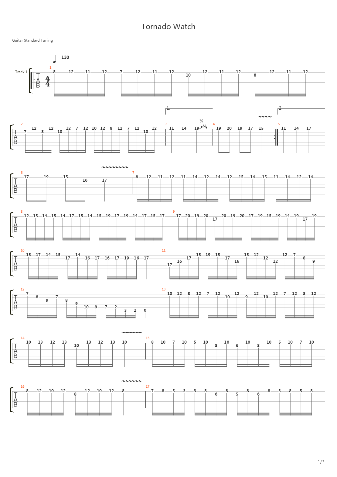 Tornado Watch吉他谱