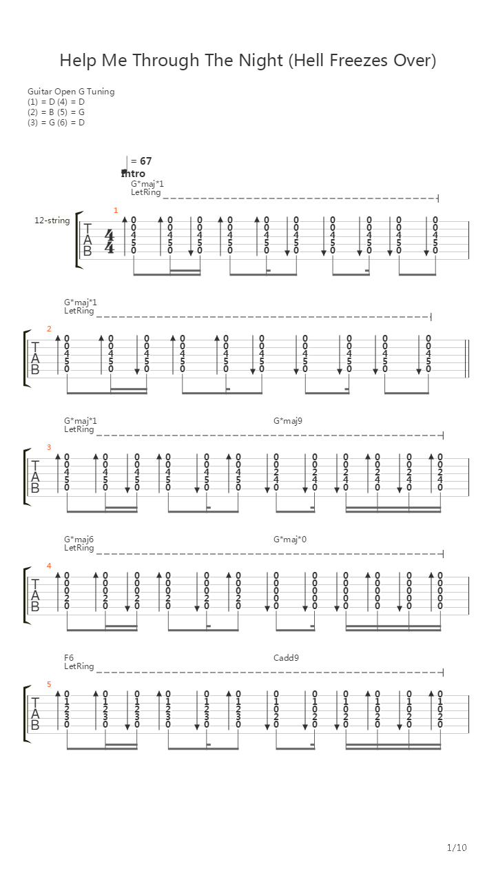 Help Me Through The Night (Hell Freezes Over)吉他谱