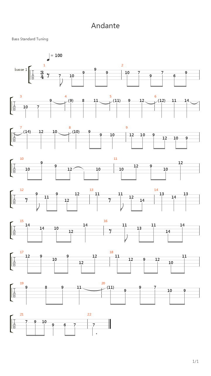 ANDANTE吉他谱