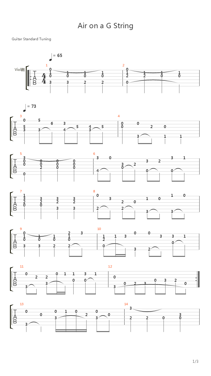 Air On a G String吉他谱