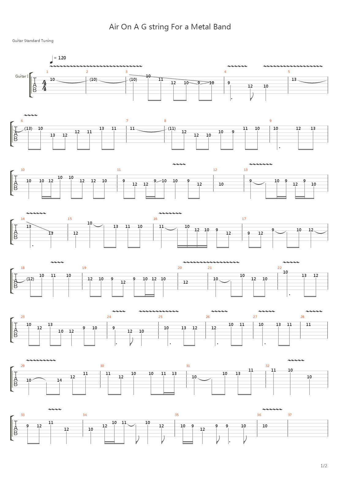 Air on a G string (metal arrangement)吉他谱