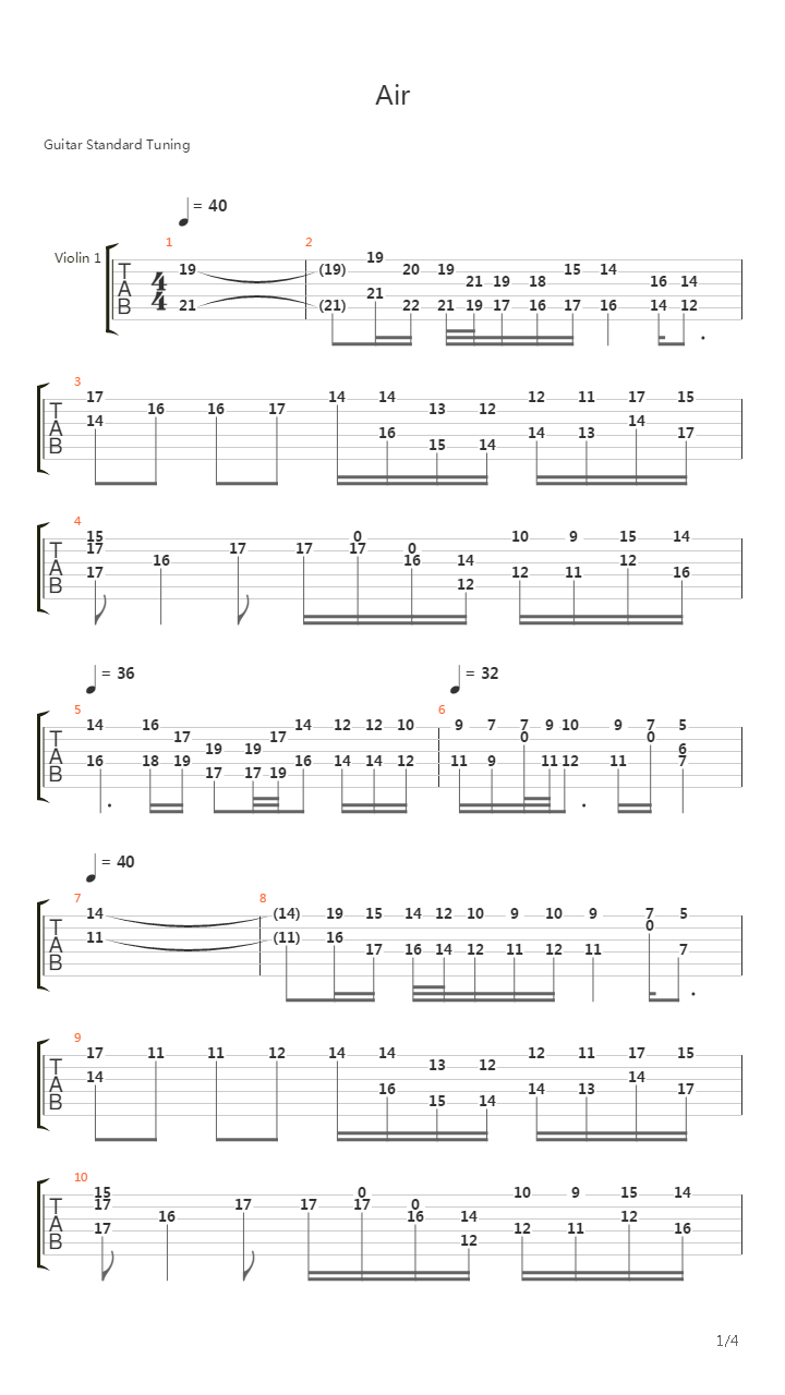 Air吉他谱