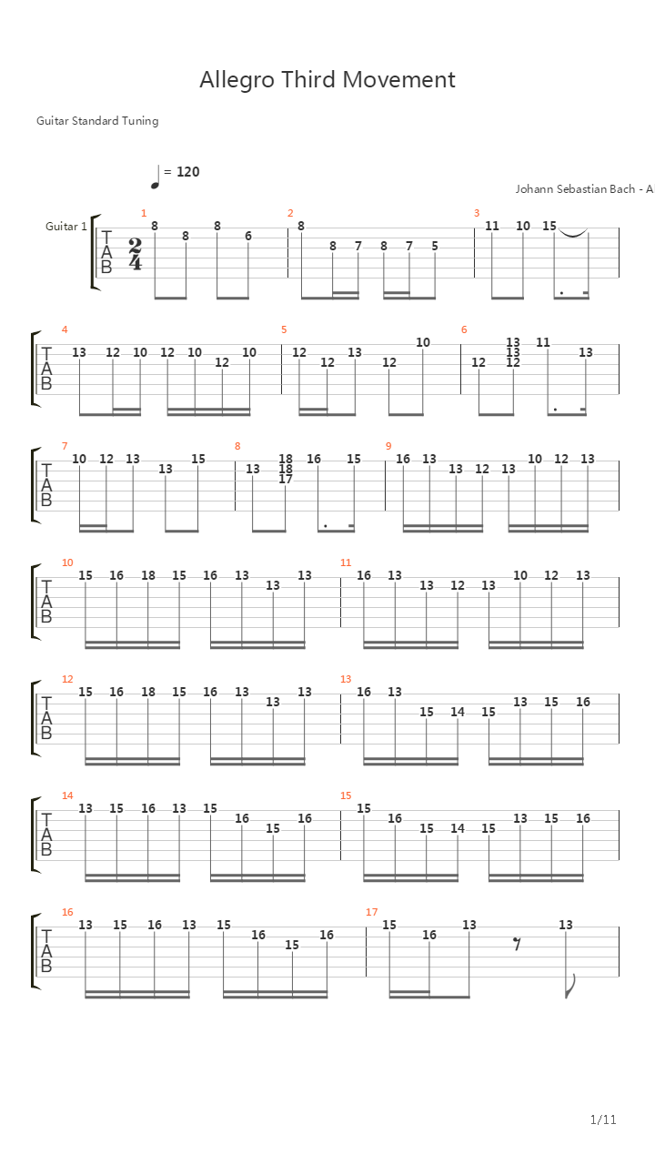 Allegro Third Movement吉他谱