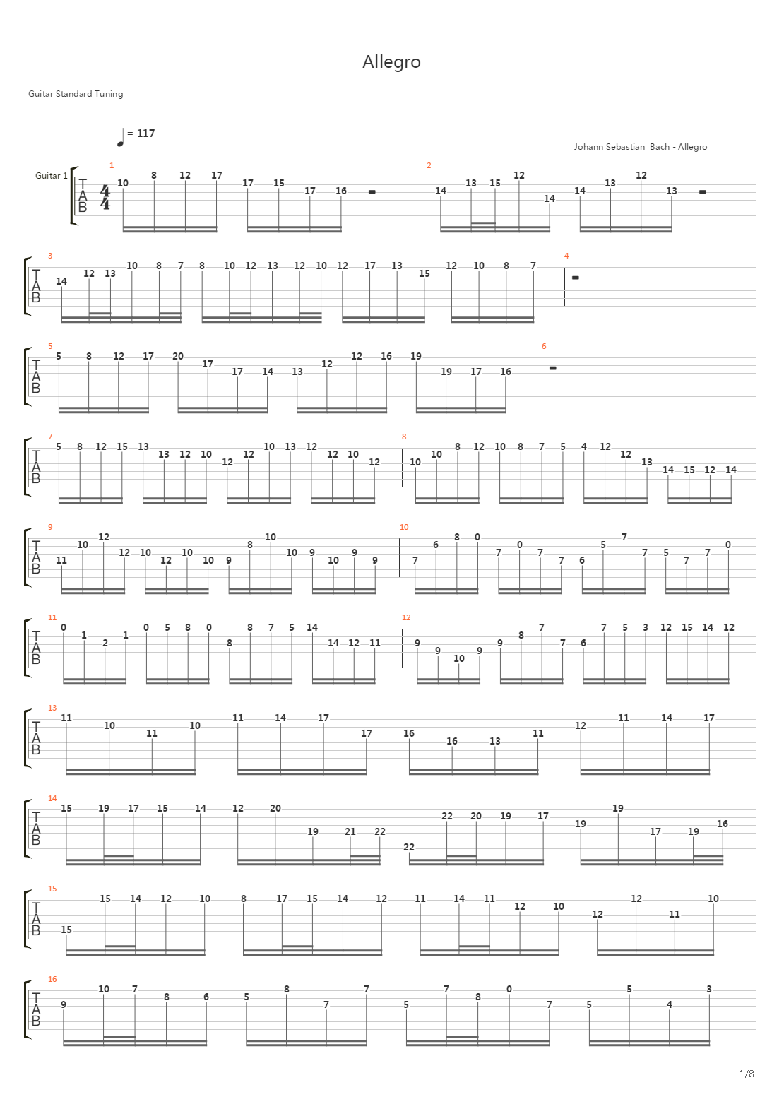 Allegro吉他谱