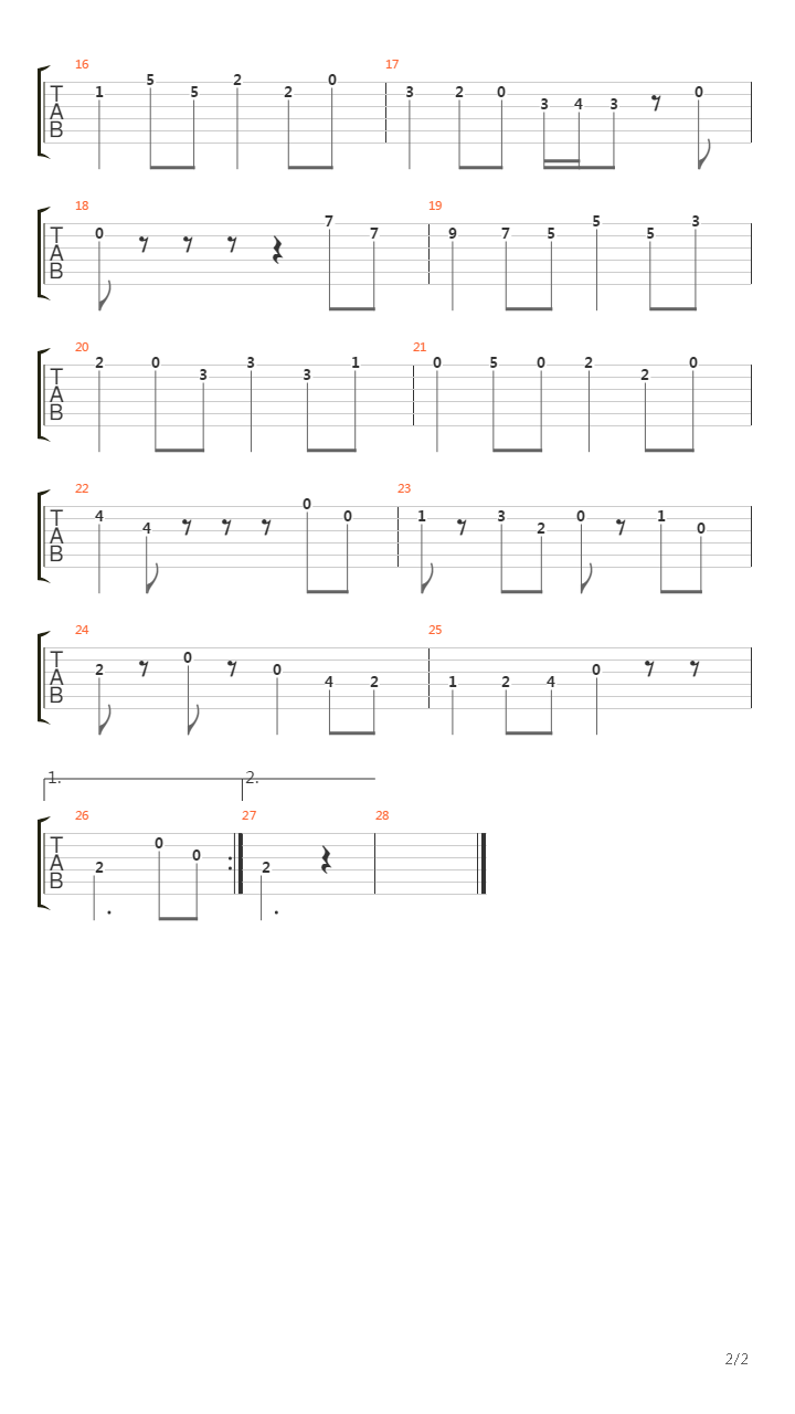 Bourre Tom's version吉他谱