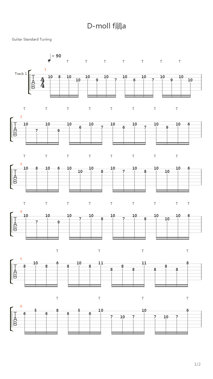 D minor fugue吉他谱