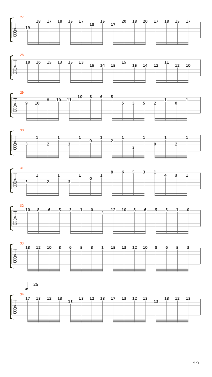 Fugue In D-吉他谱