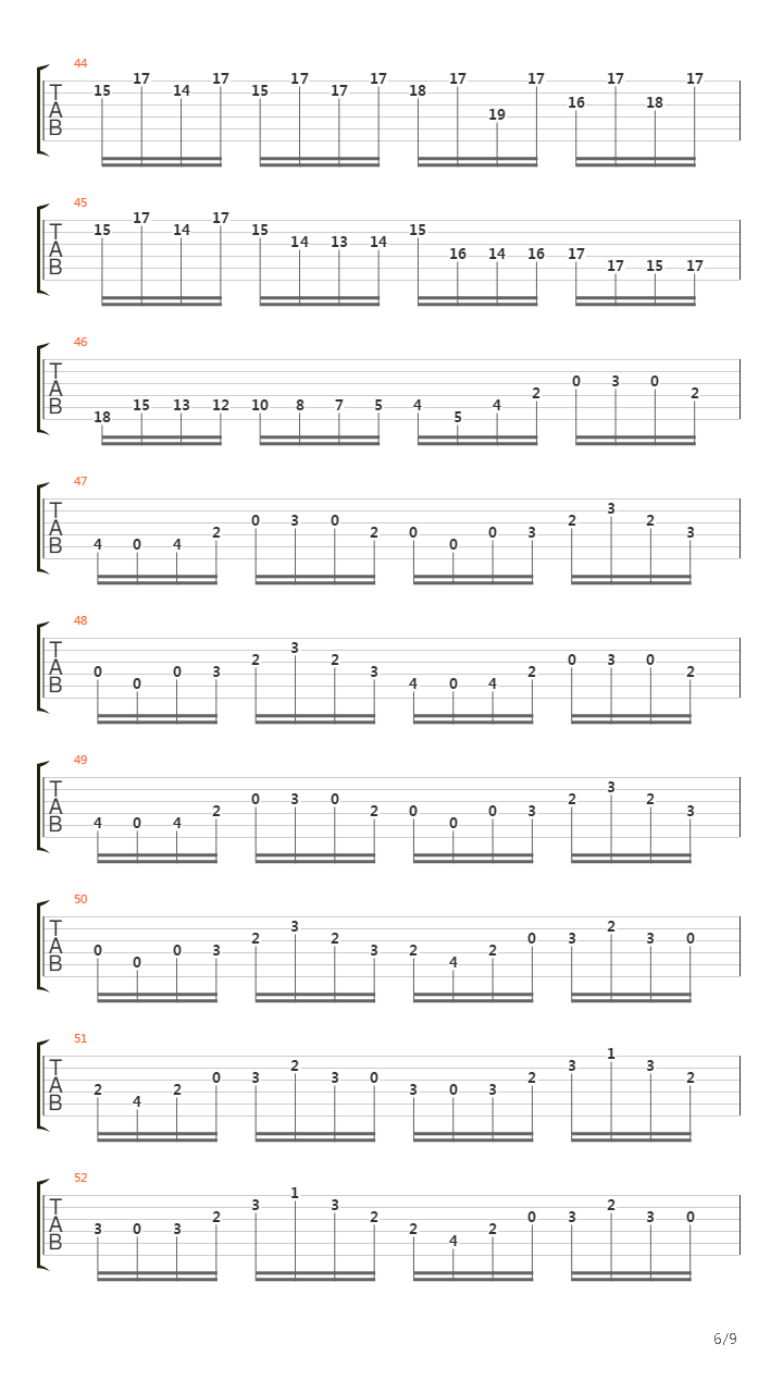 Fugue In D-吉他谱