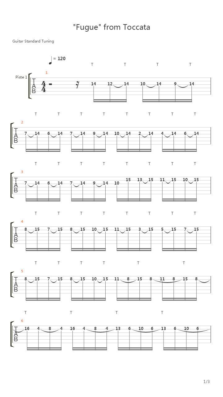 Fugue from Toccata吉他谱