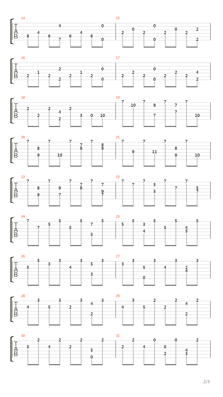 Fugue in E minor吉他谱