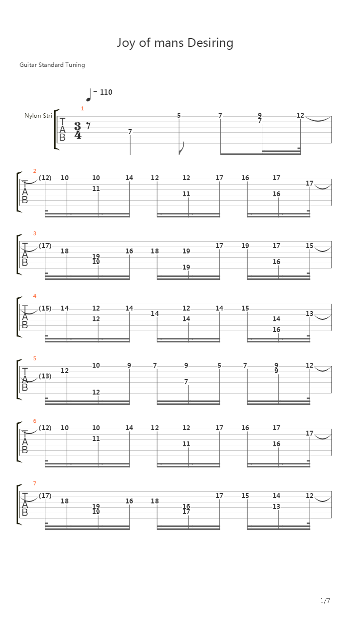 Jesu, Joy Of Man's Desiring吉他谱
