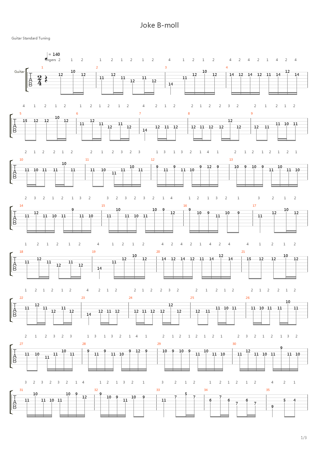 Joke B-moll吉他谱