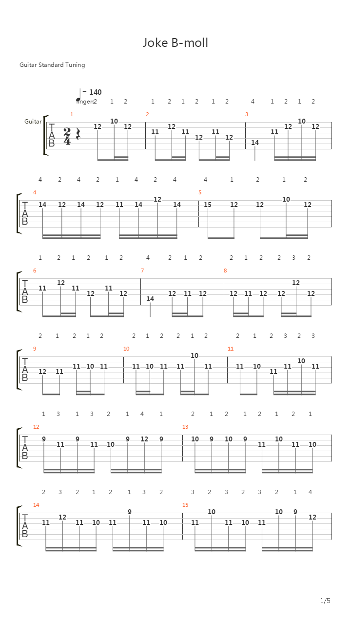 Joke B-moll吉他谱