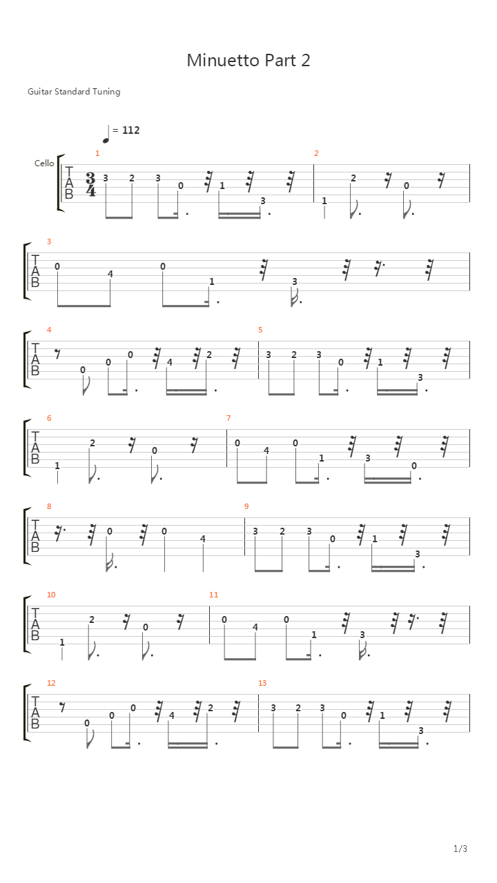 Minuetto (part 2)吉他谱