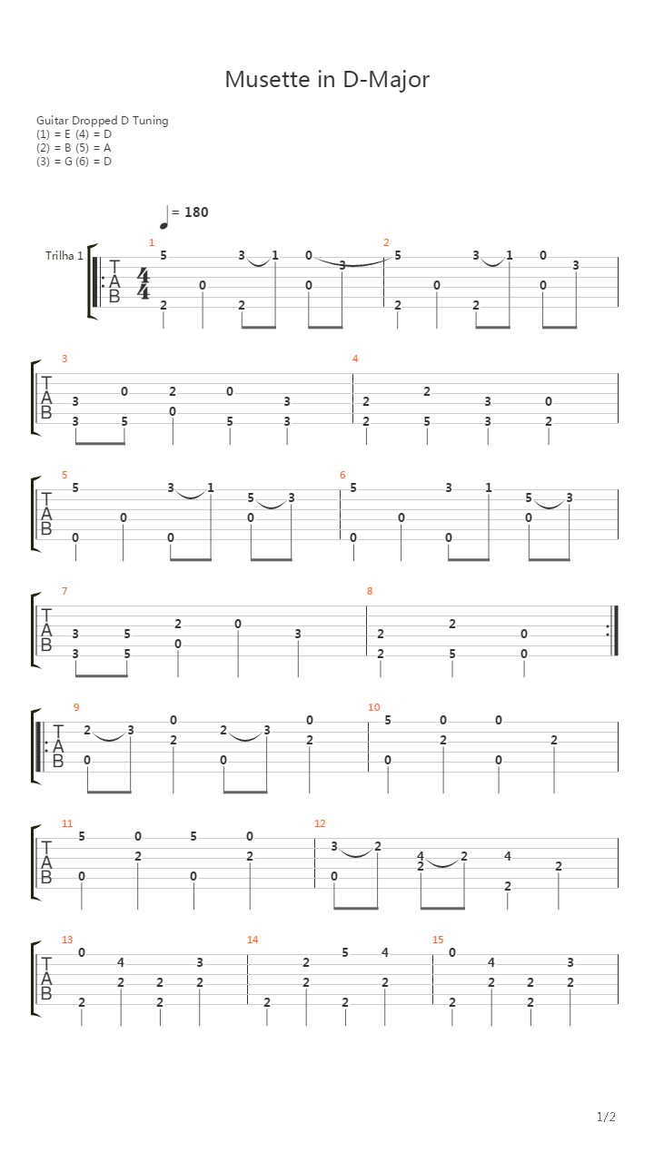 Musette in D Major吉他谱