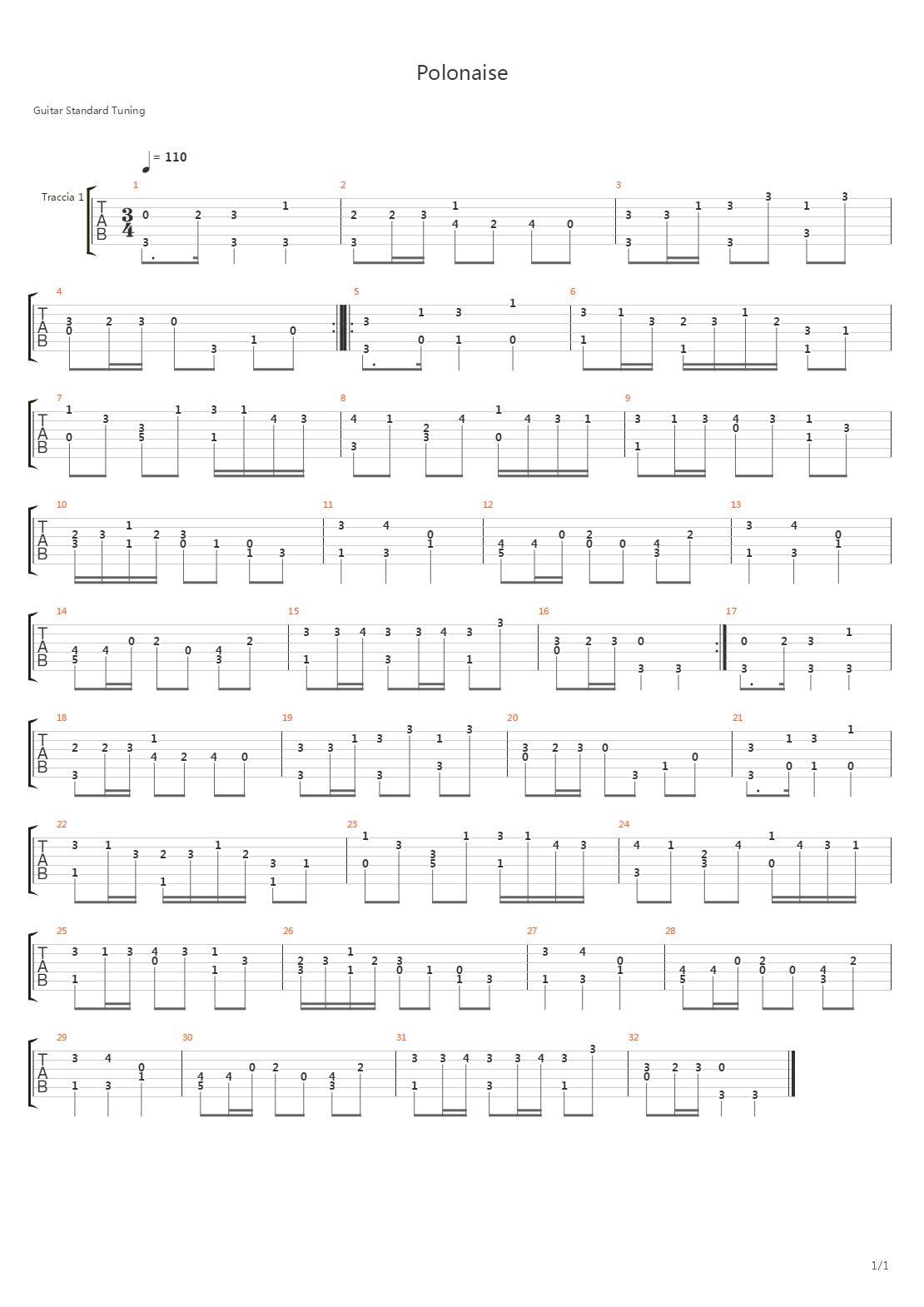 Polonaise吉他谱